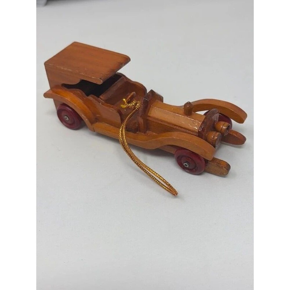 Vintage Wood Classic Car Hanging Decoration Minor Chipping 6-Inch